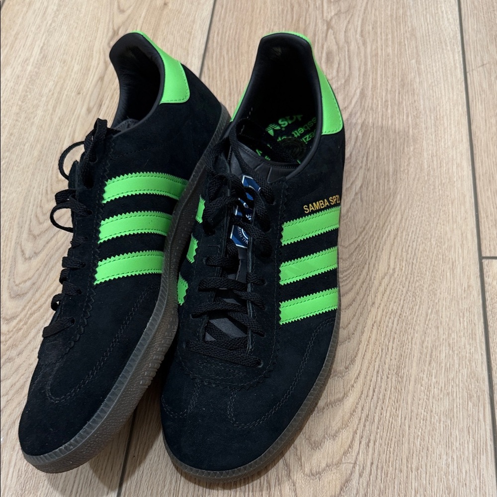 Adidas Samba SPZL Black with Green Stripes Special Edition Sneakers